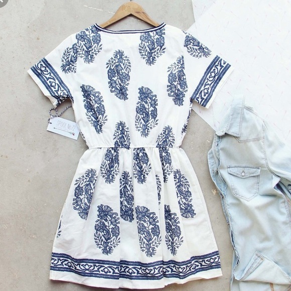 Spool 72 Moon Palace Dress Bohemian Block Print - Picture 2 of 3